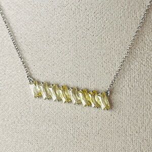 Bomb Party Lemon Cubic Zirconia Necklace on Rhodium Plating  RBP5851